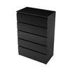 Home Matt Black Chest Of 5 Drawers Bedroom Furniture Hallway Storage Cabinet UK