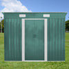 8x4FT Outdoor Storage Garden Shed Sliding Door Galvanised Metal Green Tool House