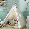 Large Canvas Kids Teepee White Tent Childs Wigwam Indoor Outdoor Play House Gift