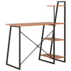 Computer Desk with Shelving Unit Black and Brown Laptop Desk PC Table