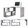 L-Shape 360° Rotating Computer PC Desk Corner Table w/Storage Shelf Home Office
