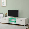 TV Unit TV Stand Cabinet with LED Lights & High Gloss Doors White/Black