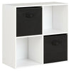 White 4 Cube Storage Display Unit Bookcase/Shelving Fabric Box/Drawers