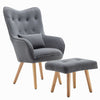 Occasional Armchair Wing Back Accent Chair and Footstool Living Bedroom Lounge
