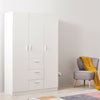 3 Door 3 Drawer Soft Close Wardrobe - Modern Bedroom Furniture Matte White UK