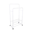 Metal Clothes Double Rail Rolling Heavy Duty Garment Hanging Rack Shelf Display
