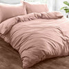 Washed Linen Duvet Cover with Pillowcase Bedding Set Grey Ochre Blush