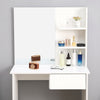 Modern Dressing Table Corner Vanity Set Makeup Desk w/ Drawer,Mirror & Shelves