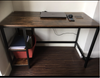 Industrial Computer Desk Rustic Metal Furniture Vintage Compact Office Study Leg