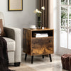 Nightstand Sofa Side Table End Table with Open Shelf + Cabinet LET170B01