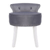 Velvet/PU Dressing Table Chair Small Guest Reception Stool Button Padded Seat