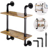 2 Tier Industrial Floating Shelves Pipe Shelf Rustic Steampunk Shelving Brackets