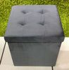 Luxurious Foldable Small Brushed Velvet Storage Box Seat Ottoman