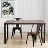 Rustic Vintage Industrial Wooden Dining Table Desk w/ Metal Black Legs Furniture