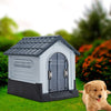 Plastic Dog Cat Kennel Pet House Weatherproof Animal Shelter+WindShield/skylight
