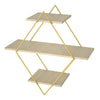 3 Tier Metal Wood Wall Mounted Shelf Home Office Diamond Display Shelving Rack