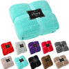 LUXURY POPCORN BLANKET FLEECE TRAVEL THROW SOFA BED WARM COSY SHERPA FAUX FUR