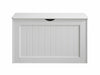 Large White Wooden Storage Chest Ottoman Laundry Box Home Trunk