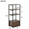 4 Tier Tall Bookcase Shelving Display Storage Unit Cabinet Shelves with 2 Drawer