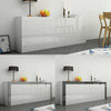 High Gloss Large Sideboard Cabinet with 2 Doors 2 Drawers & 1 Flaps Cupboard UK