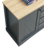 Carden Sideboard 2 Doors 4 Drawers Storage Cabinet Cupboard Dark Grey and Oak