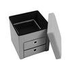 Folding Storage Stool Ottoman Box 2 Drawers Pouffe Seat Footstool Kids Chair