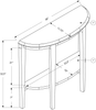 Half Moon Console Table Hallway 1 Shelf Storage Furniture Unit Table White/Gold