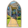 Large Garden Mirror Arch Metal Frame Hanging Wall Mounted Vintage Window Style