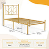 3FT Single Metal Bed Frame Heavy-duty Slatted Platform Bed with Headboard