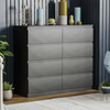Modern Black 8 Drawer Chest of Drawers Bedroom Wardrobe Cabinet Sideboard Wide