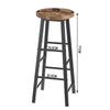 2x Bar Stools Retro Breakfast Kitchen Bar High Chairs MDF Seat Metal Legs