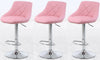 Set of 3 BABY PINK MADRID Bar Stools Chairs Breakfast Chairs Swivel Gas Lift (BABY PINK)