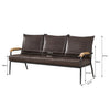 3 Seats Faux Leather Sofa Living Room Armchair Metal Legs Simple Modern 4 Colors