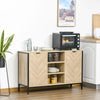 Kitchen Sideboard Storage Cabinet with 2 Doors and Adjustable Shelves Oak Tone