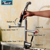 360° Swivel Pull Out Spray Taps Mixer Kitchen Sink Mixing Tap Spring Neck