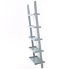 Stylish Ladder Shelving Unit 5 Tier Wall Leaning Bookcase Storage Display