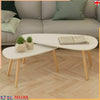 Modern Nest of 2 pcs Coffee Table Desk Set Stand Solid Wooden Living Lounge Room