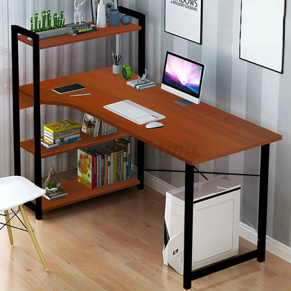 Computer Desk PC Table Study Unit Home Office Workstation Corner with Shelves