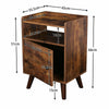 HOOBRO Bedside Tables Nightstand with Door Side Table End Table Pine Legs