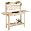 Garden Potting Bench Table Wooden Work Bench Station Table with Storage Self