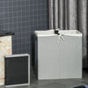 115L Folding Laundry Clothes Basket w/ 2 Dividers Lid Removable Lining