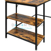 Rustic Computer Desk Laptop PC Table Home Office Workstation Storage Shelves