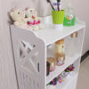 Waterproof PVC Wooden Bathroom Cabinet Shelf Cupboard Bedroom Storage Unit White