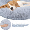 Pet Dog Cat Calming Bed Comfy Shag Warm Fluffy Cushion Mattress Fur Round Nest