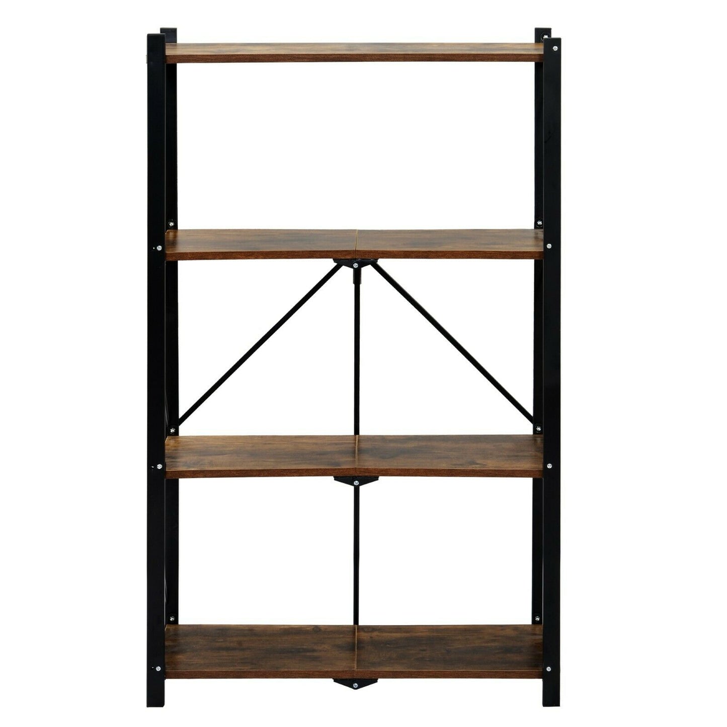 4-Tier Foldable Bookcase Ladder Shelf Bookshelf Plant and Flower Stand Storage