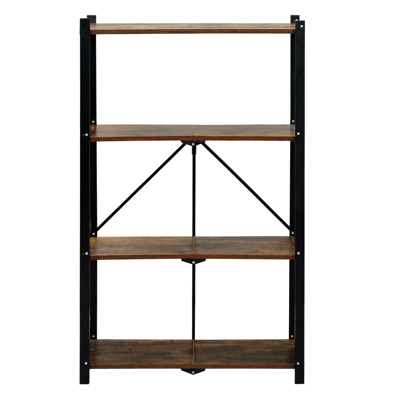 4-Tier Foldable Bookcase Ladder Shelf Bookshelf Plant and Flower Stand Storage