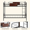 Metal Bunk Bed 3FT Single over Single Loft Bed Frame W/ Ladder Safety Guardrail