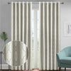 Stylish Embossed Blackout Geometric Curtain Energy Saving Silver Drape Tiebacks