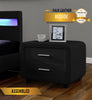 Faux Leather Designer Black Bedside Table Cabinet Night Stand