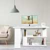 White L-Shaped Computer Desk Corner PC Table w/ Shelves Workstation Home Office